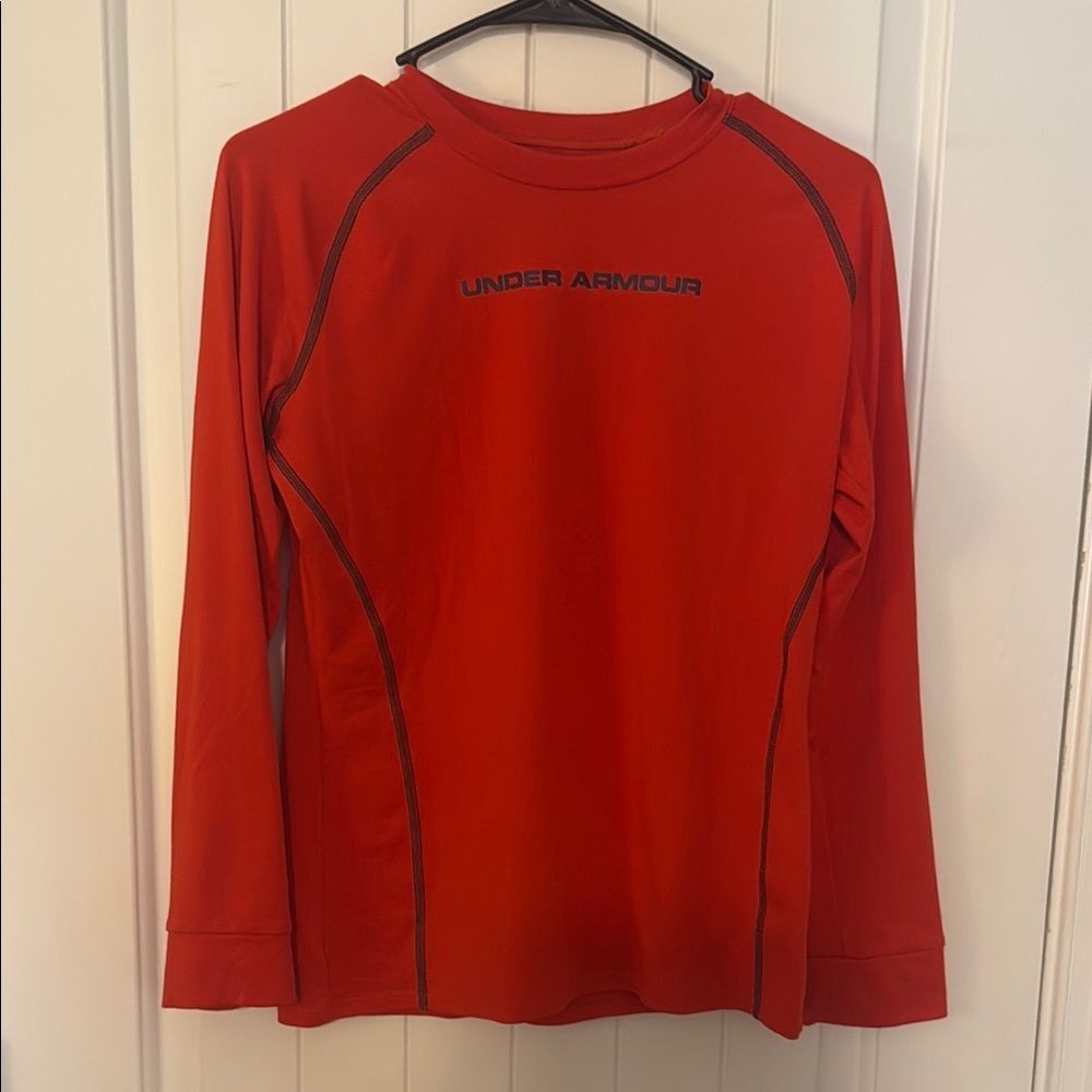 Under Armour  YXL Orange/Red Long Sleeve Shirt